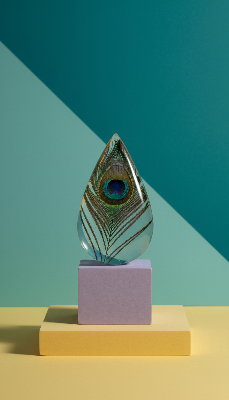 Peacock Feather Resin Ornament