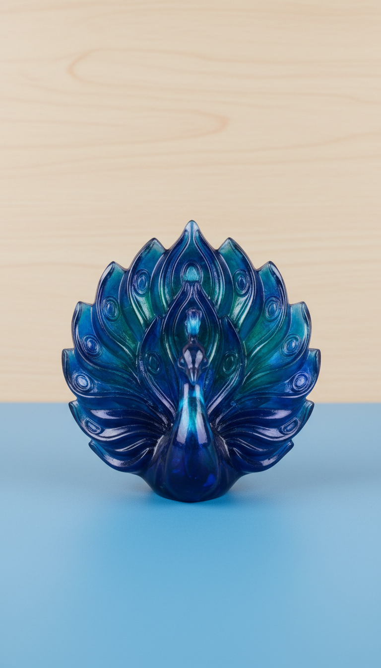 Peacock Sapphire Resin Ornament