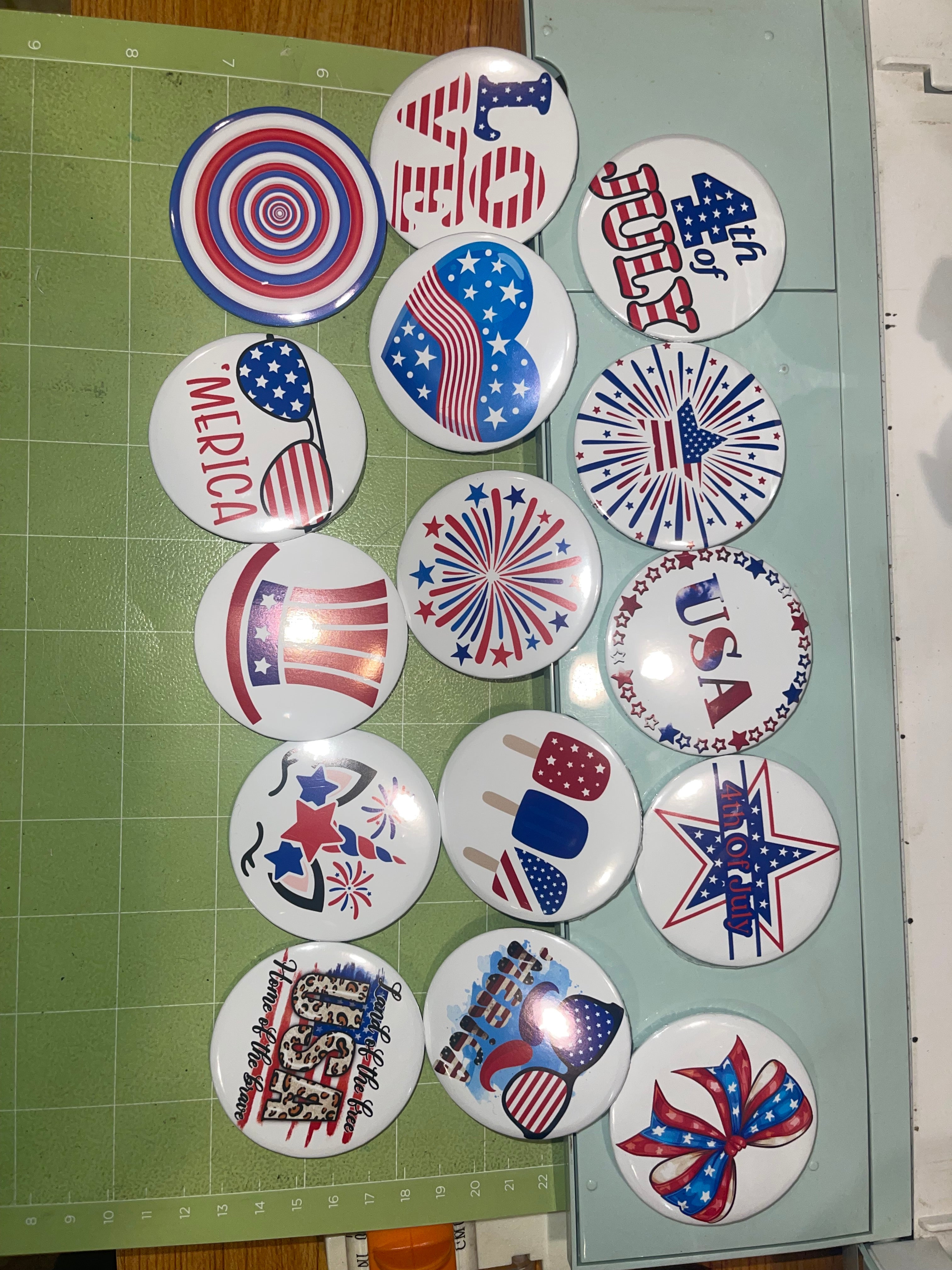 Custom personalized button/pin, mirror, magnet or keychain.