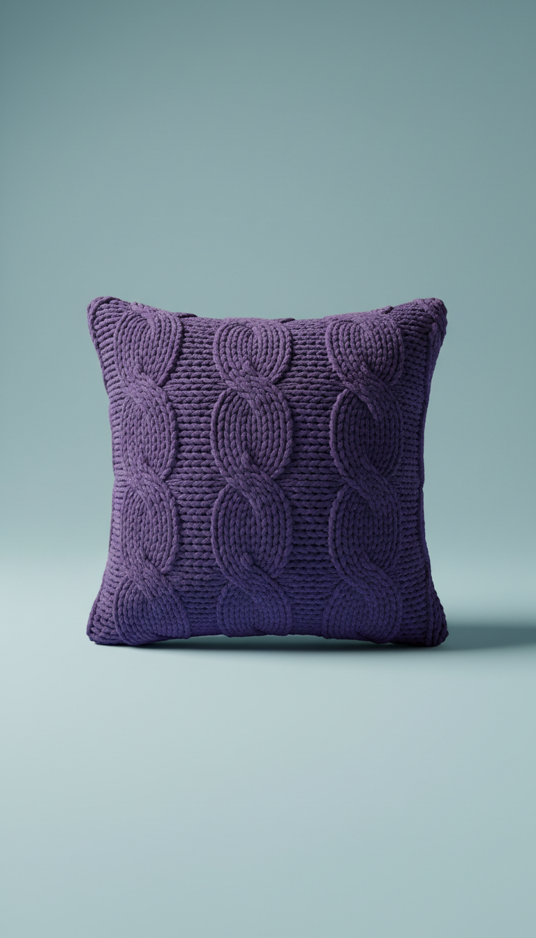 Royal Amethyst Knit Throw Pillow