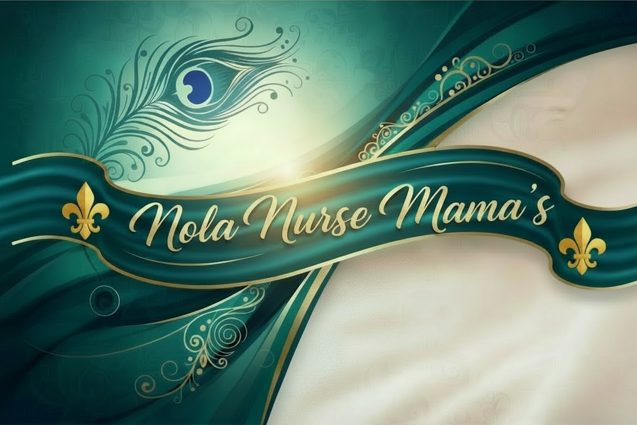 Nola Nurse Mama's - Symmetrical Gold Fleur de Lis Banner